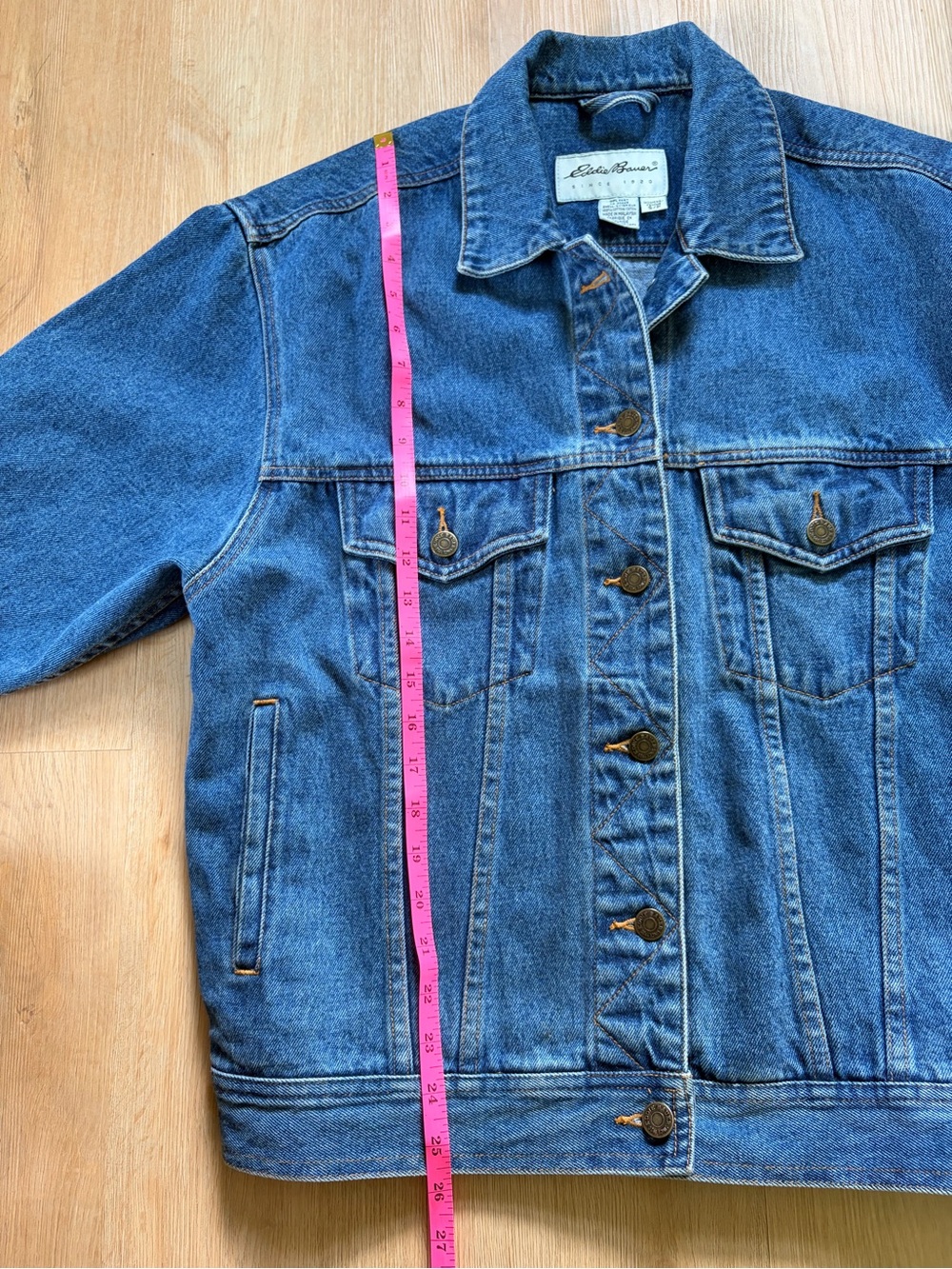 Eddie Bauer Vintage-Inspired Denim Jacket in Medium Blue - Picture 6 of 9